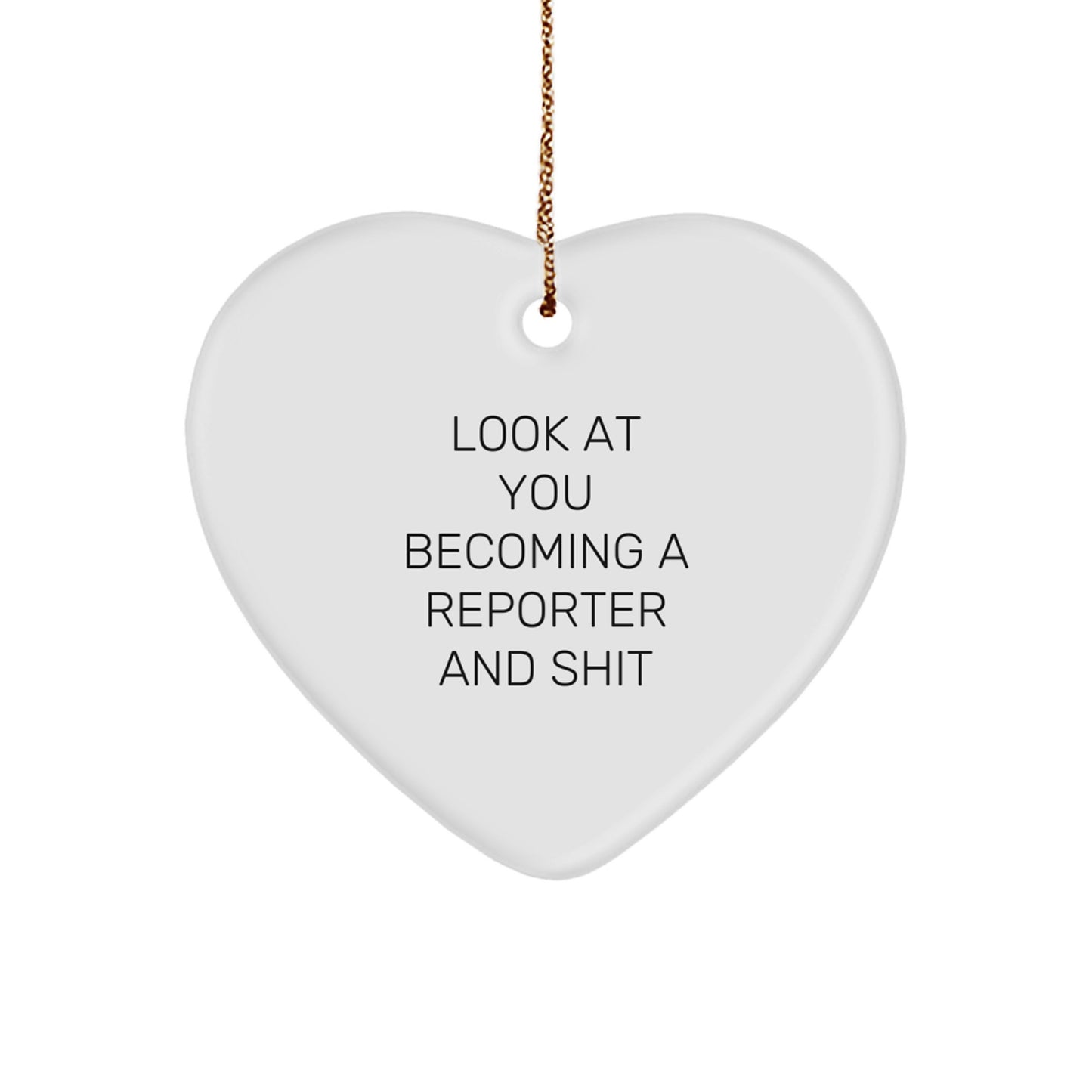 Funny Reporter Heart Ornament Gifts from Friends for Men, Perfect Unique Christmas Memorable Presents - Image 1
