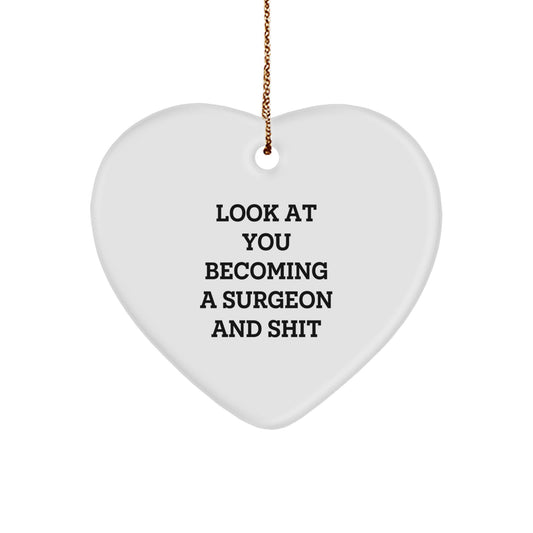 Funny Heart Ornament for Surgeons, Unique Gifts from Friends to Men, Christmas Unique Gifts for Him - Image 1