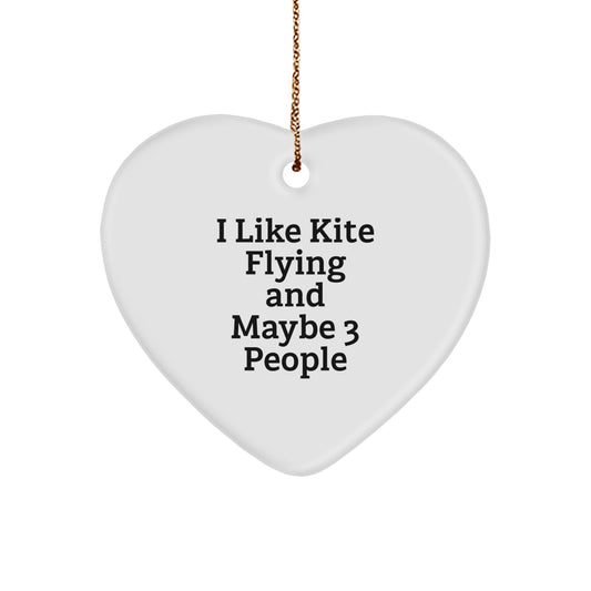 Kite Flying Heart Ornament Funny Gift for Kite Enthusiasts from Friends and Family, Great Christmas Unique Gift Ideas - Image 1
