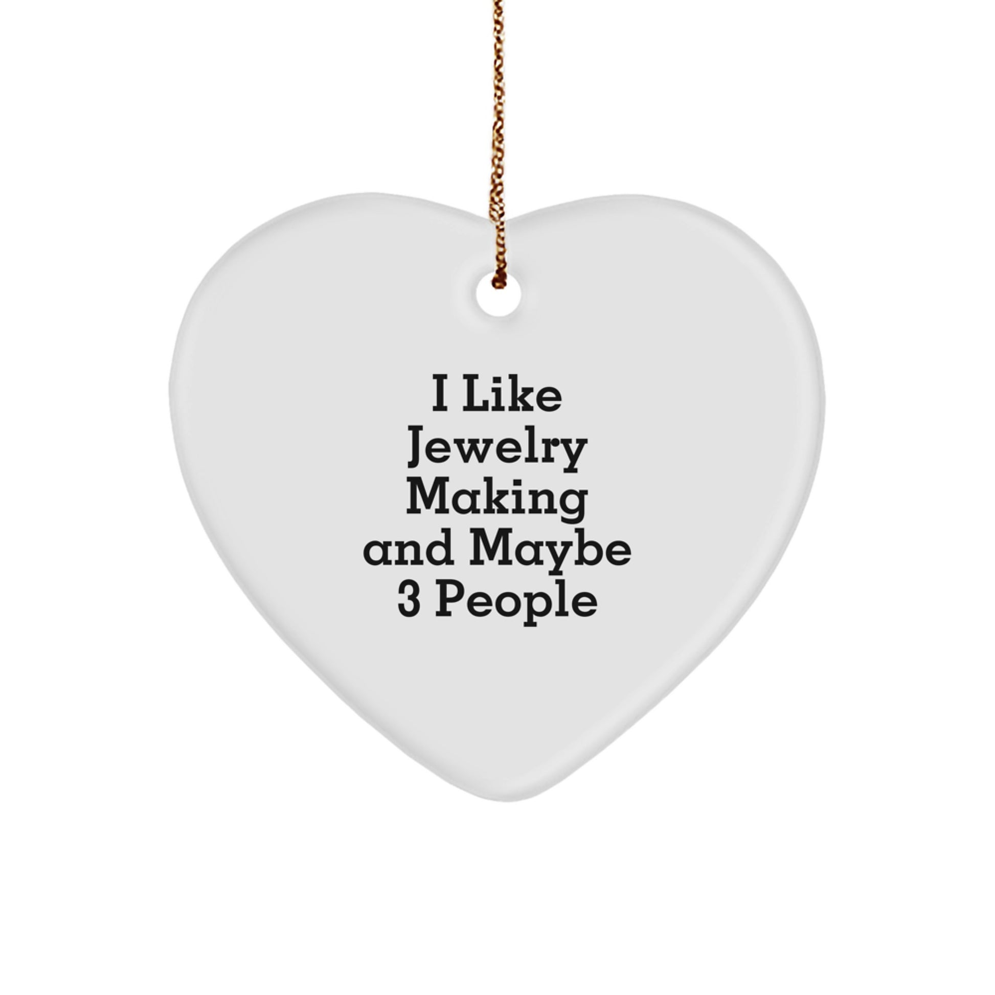 Funny Jewelry Making Heart Ornament Gifts from Friends and Family - White Heart Shaped Heart Ornament Jewelry Making Decor for Christmas Unique Gifts - Image 1