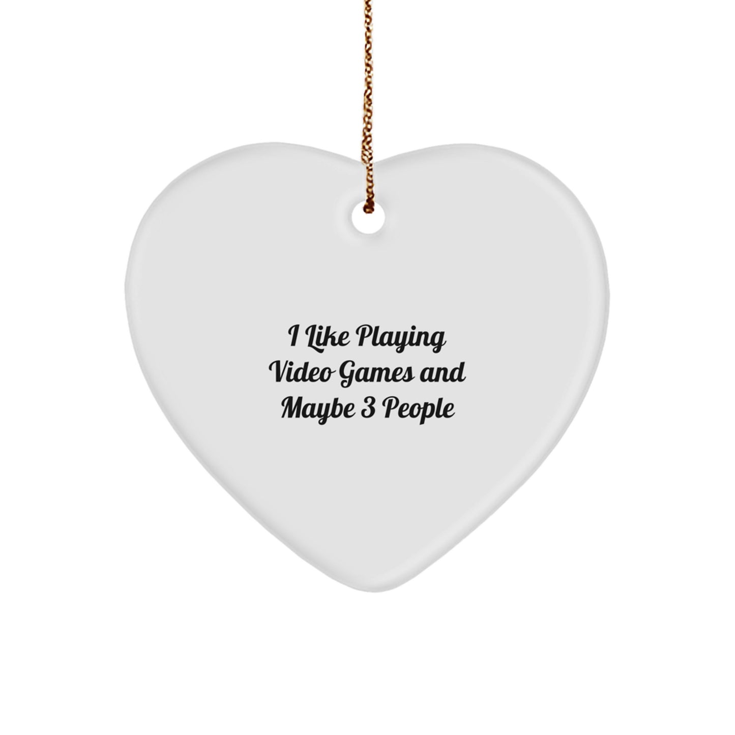 Funny Heart Ornament for Playing Video Games Lover, Gifts from Friends to Gaming Enthusiast, Unique Christmas Unique Gifts for Him - Image 1