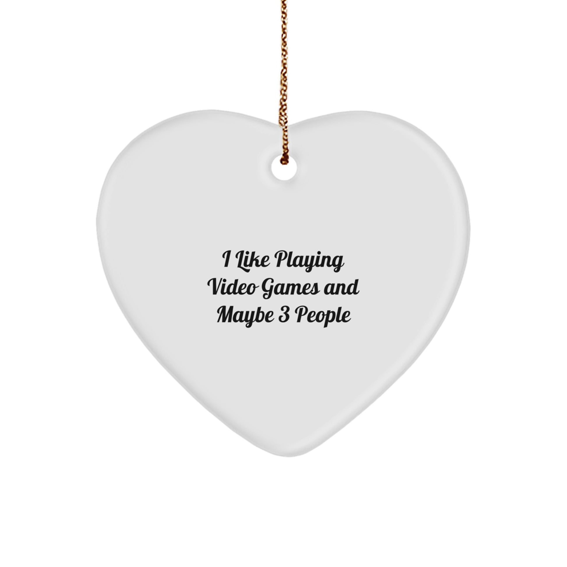 Funny Heart Ornament for Playing Video Games Lover, Gifts from Friends to Gaming Enthusiast, Unique Christmas Unique Gifts for Him - Image 1