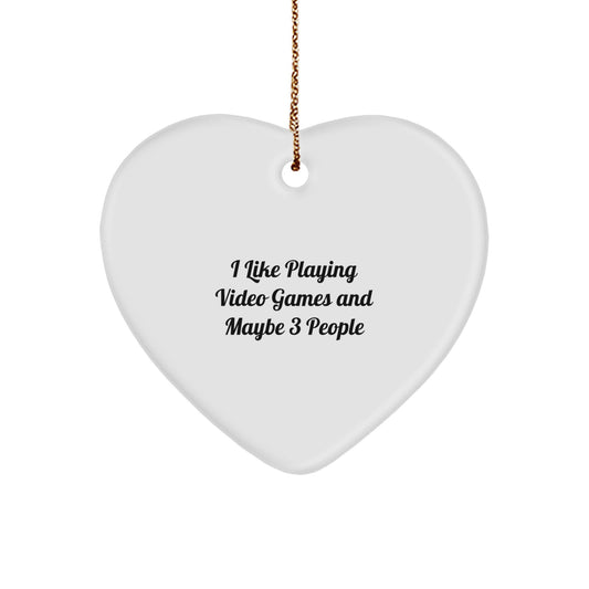 Funny Heart Ornament for Playing Video Games Lover, Gifts from Friends to Gaming Enthusiast, Unique Christmas Unique Gifts for Him - Image 1