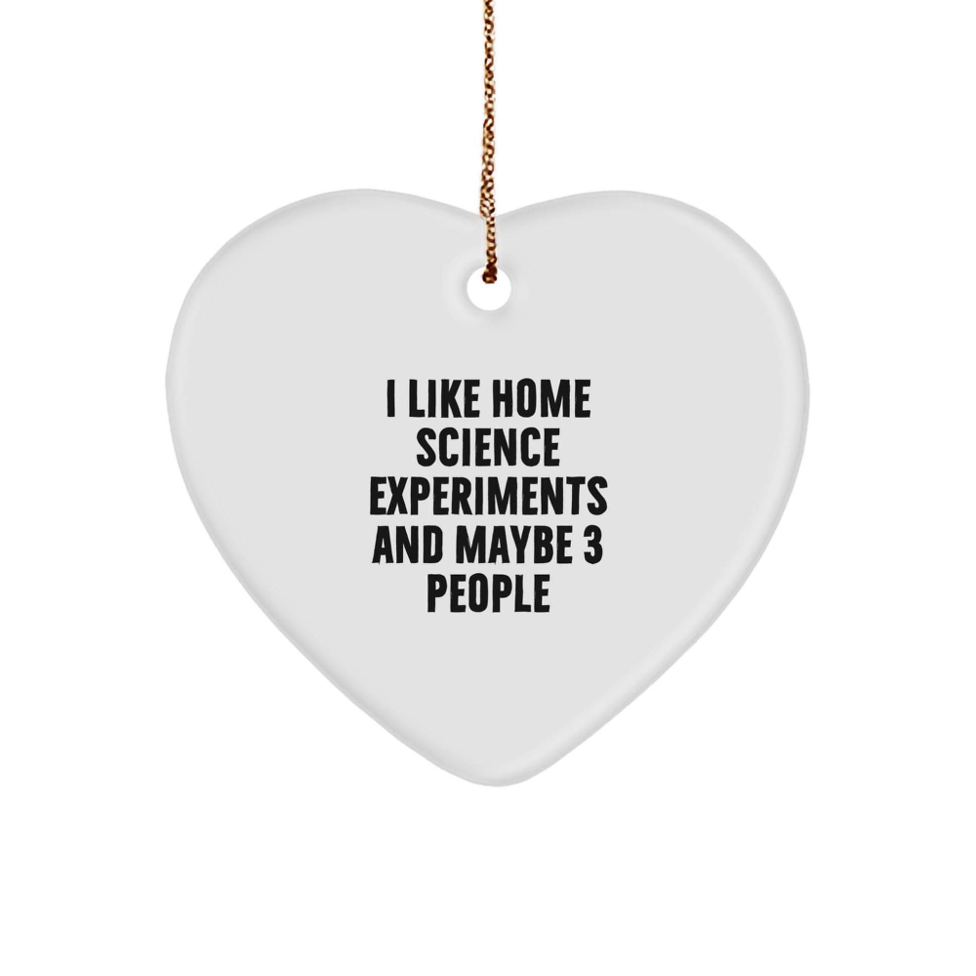 Gifts from Friends and Family for Home Science Experiments Enthusiasts, Cute Heart Ornament, I 'Like Home Science Experiments And Maybe 3 People', Christmas Unique Decorations - Image 1