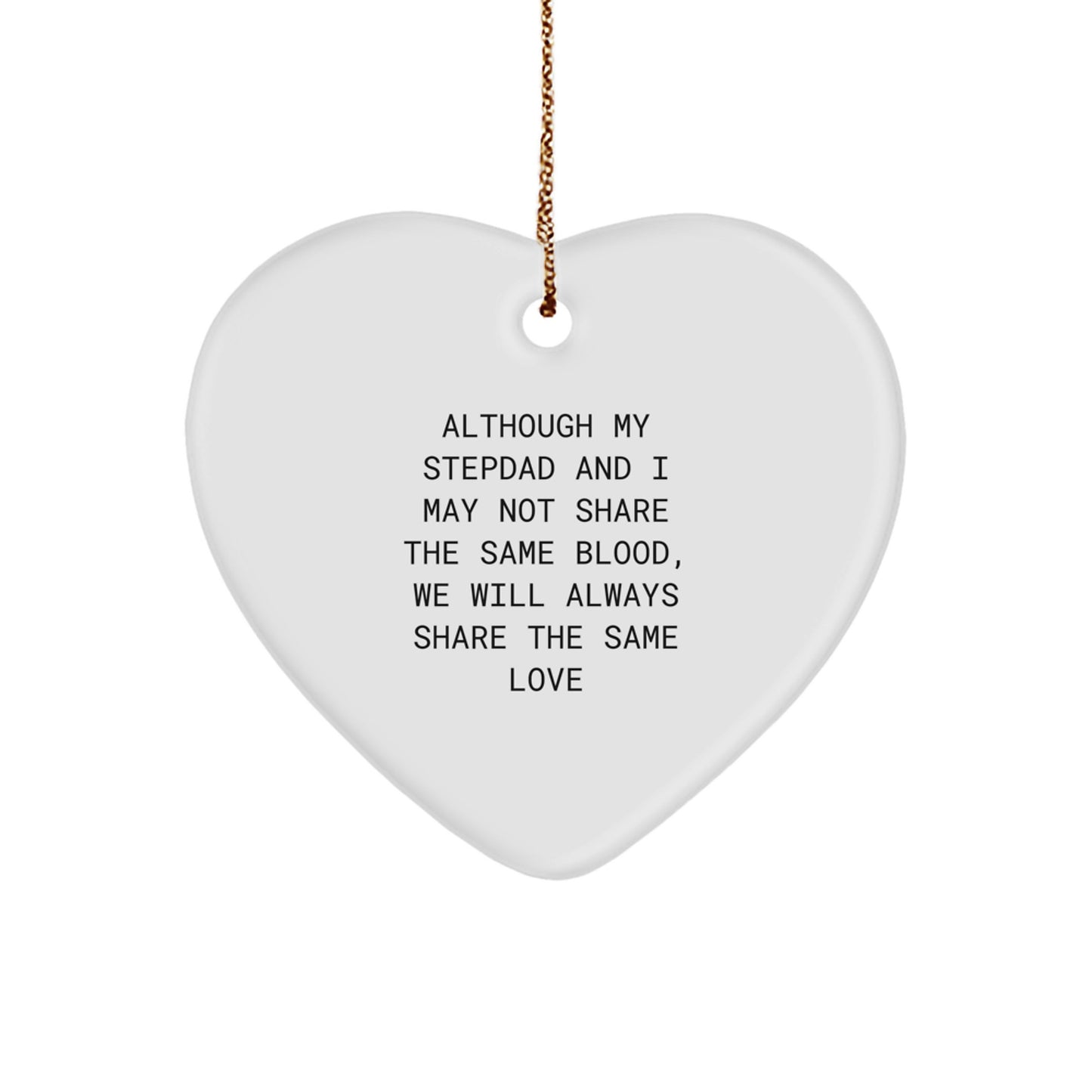 Funny Stepdad Heart Ornament Gifts from Family or Friends for Christmas Love - Image 1