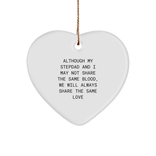 Funny Stepdad Heart Ornament Gifts from Family or Friends for Christmas Love - Image 1