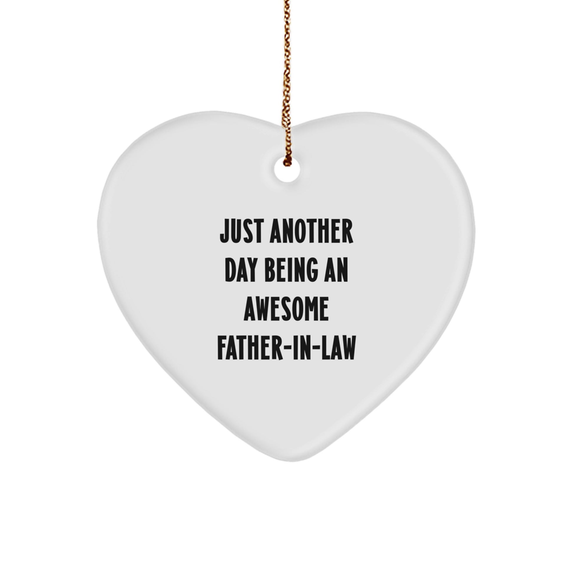 Funny Father-in-law Gifts from Family Members Christmas Unique Heart Ornament, Inspirational Heart Shaped Gift for Father-in-law - Image 1