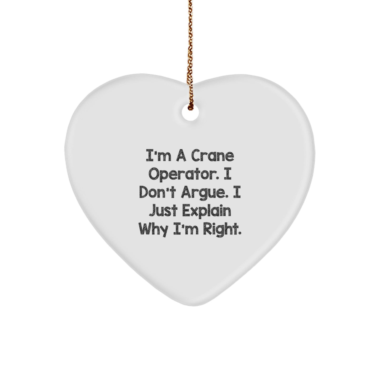 Funny Crane Operator Heart Ornament Gifts from Men to Friends for Christmas - Image 1