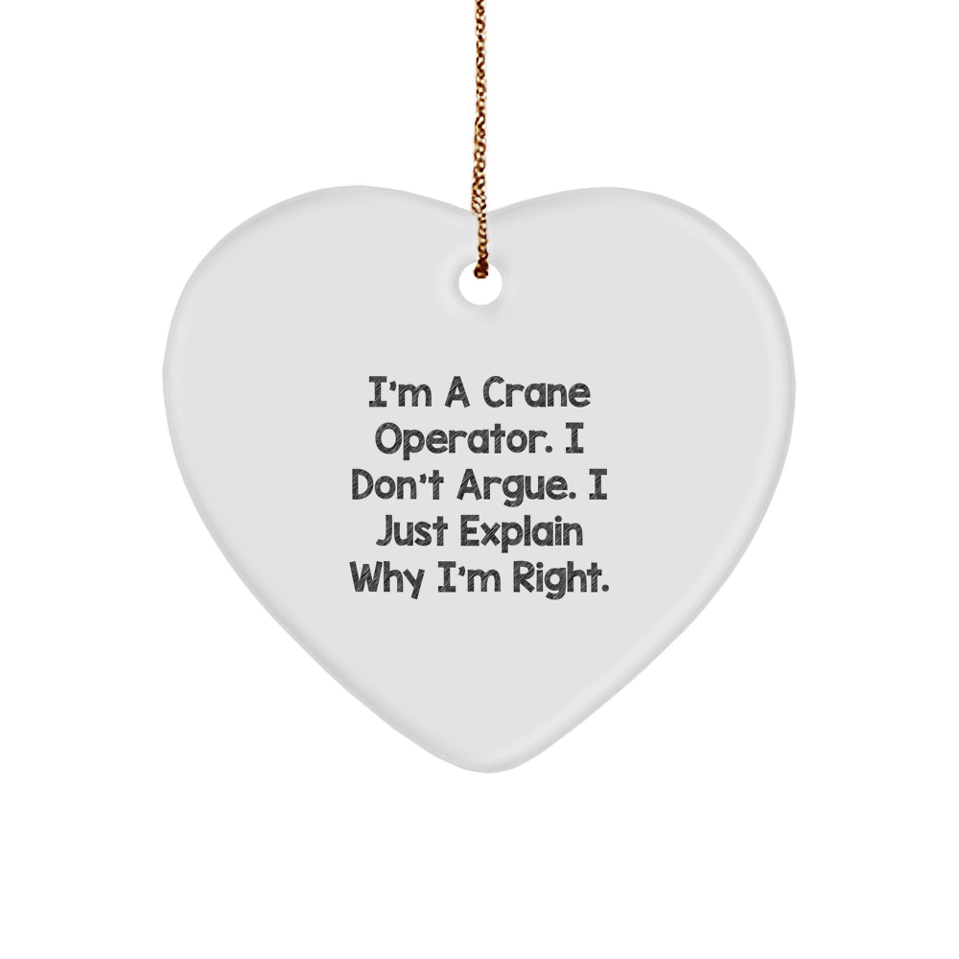 Funny Crane Operator Heart Ornament Gifts from Men to Friends for Christmas - Image 1