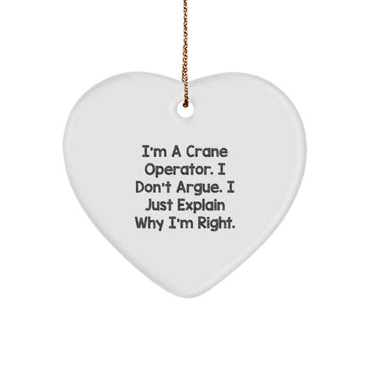 Funny Crane Operator Heart Ornament Gifts from Men to Friends for Christmas - Image 1