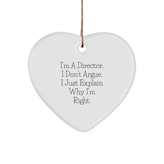Funny Director Heart Ornament Gifts from Friends for Director - Christmas Unique Decorations for Home - Image 1