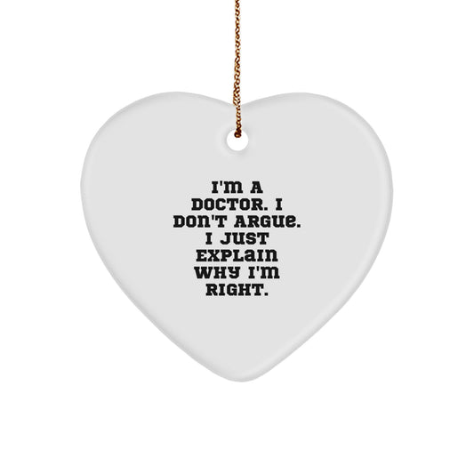 Funny Doctor Gifts from Friends for Christmas Unique Heart Ornament - Image 1