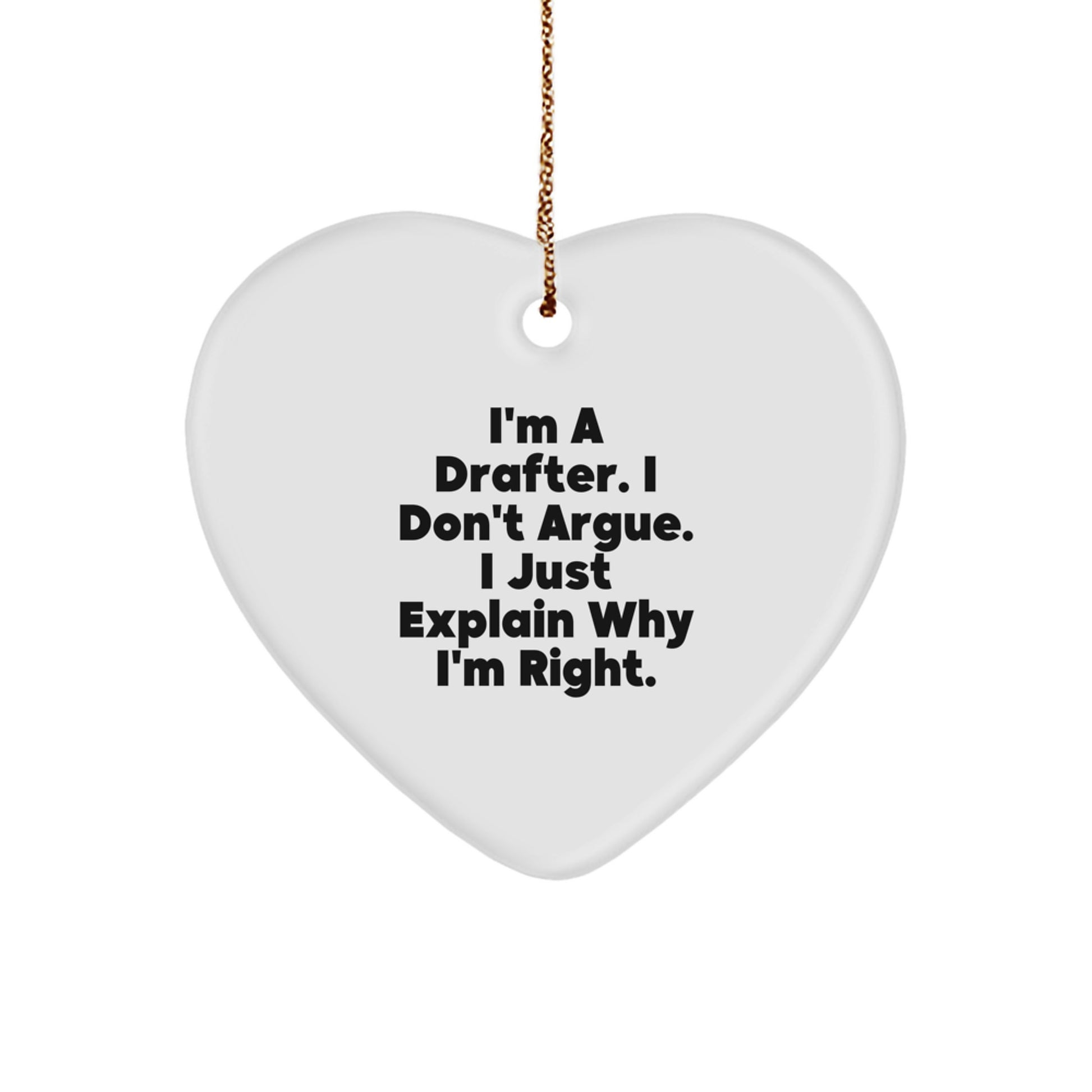 Funny Drafter Heart Ornament Gifts from Men to Drafter Friends and Family on Christmas Unique - Image 1