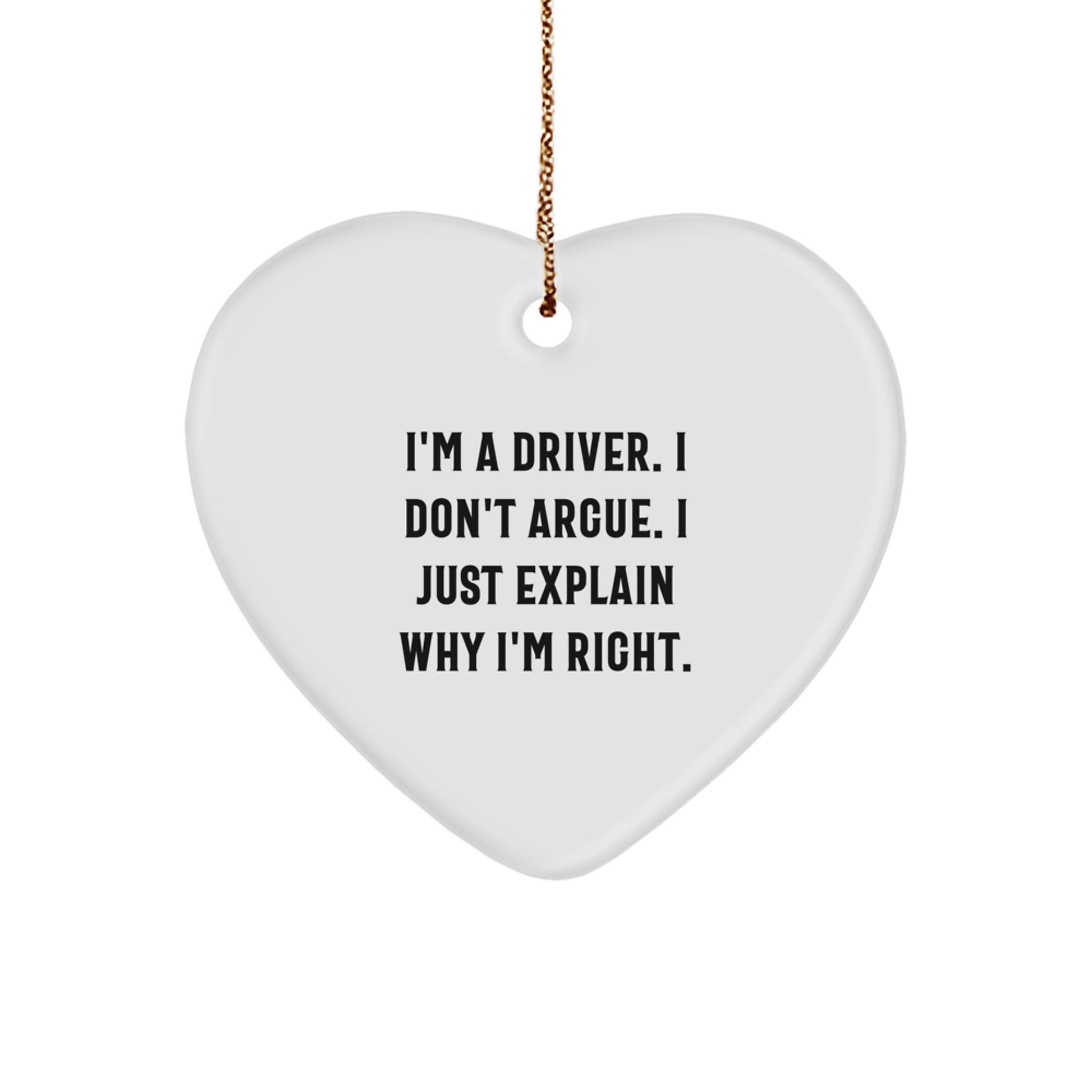Funny Driver Gifts from Men, Heart Ornament for Drivers, Christmas Unique Presents for Him - Image 1