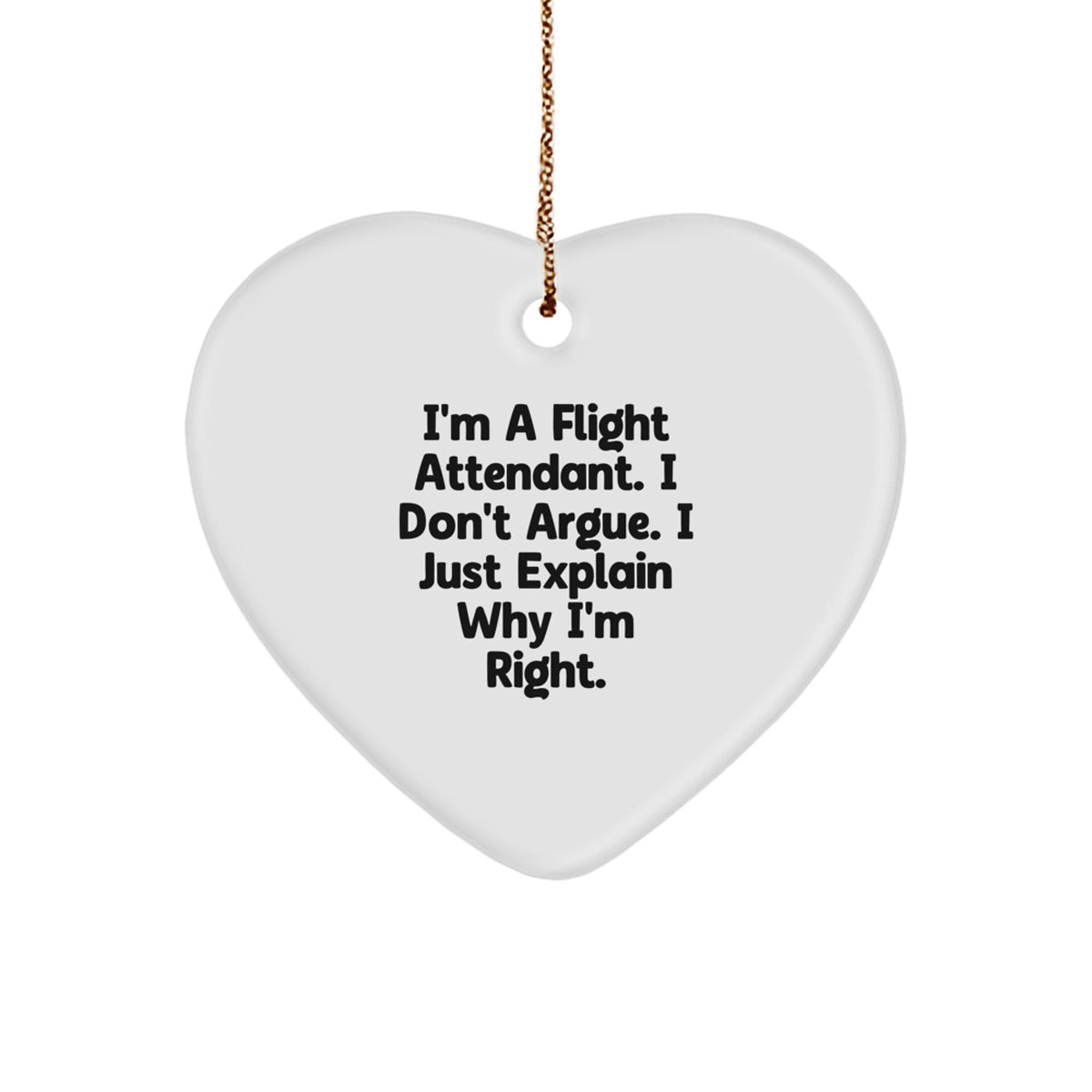 Flight Attendant Gifts from Friends for Flight Attendant Men - Funny Quote Heart Ornament for Christmas Unique Gifts - Image 1