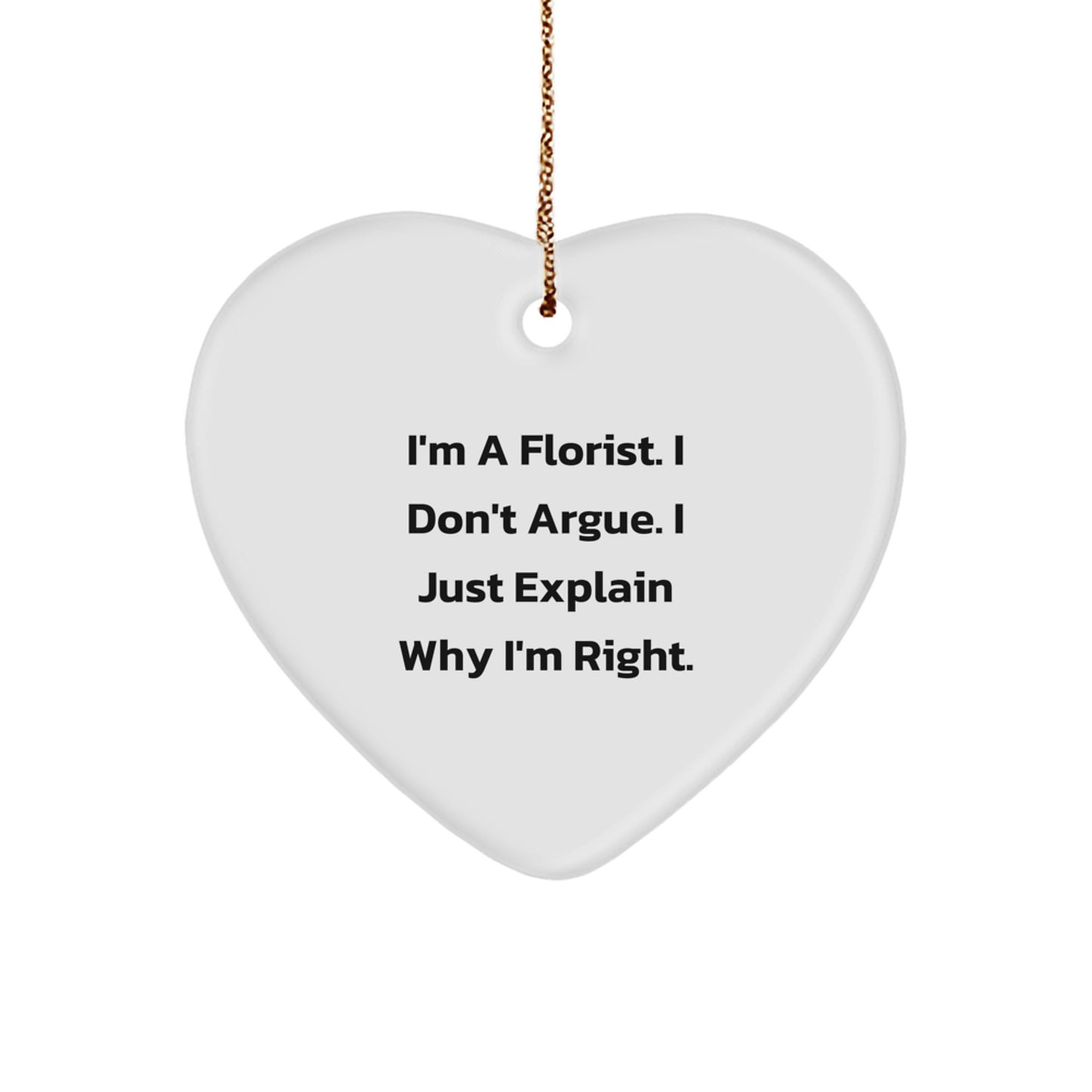 Funny Florist Gifts from Men to Women, Heart Ornament for Florist Friends, Christmas Unique Gifts for Family Members - Image 1