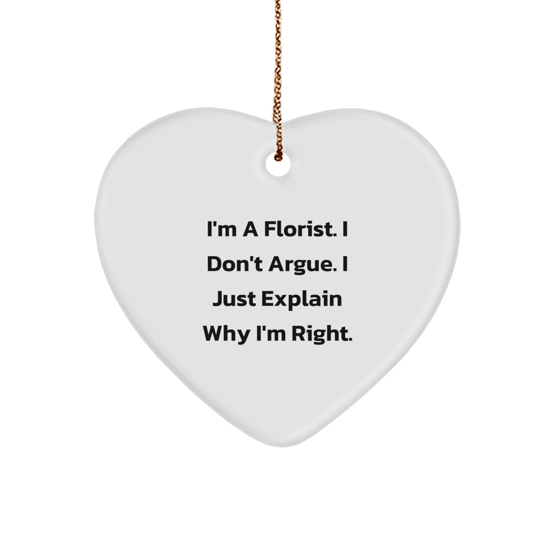 Funny Florist Gifts from Men to Women, Heart Ornament for Florist Friends, Christmas Unique Gifts for Family Members - Image 1
