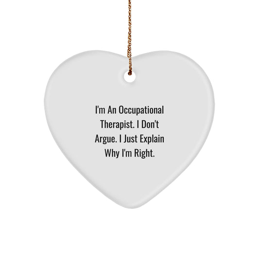 Occupational Therapist Gifts Funny Heart Ornament for Men Women Coworkers Friends - Funny Quote About OT - Image 1