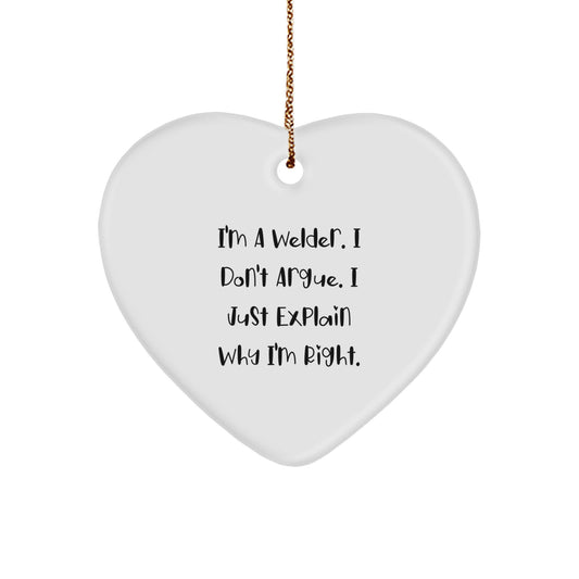 Funny Gift for Welders - Heart Ornament from Friends - Christmas Unique Presents - Image 1