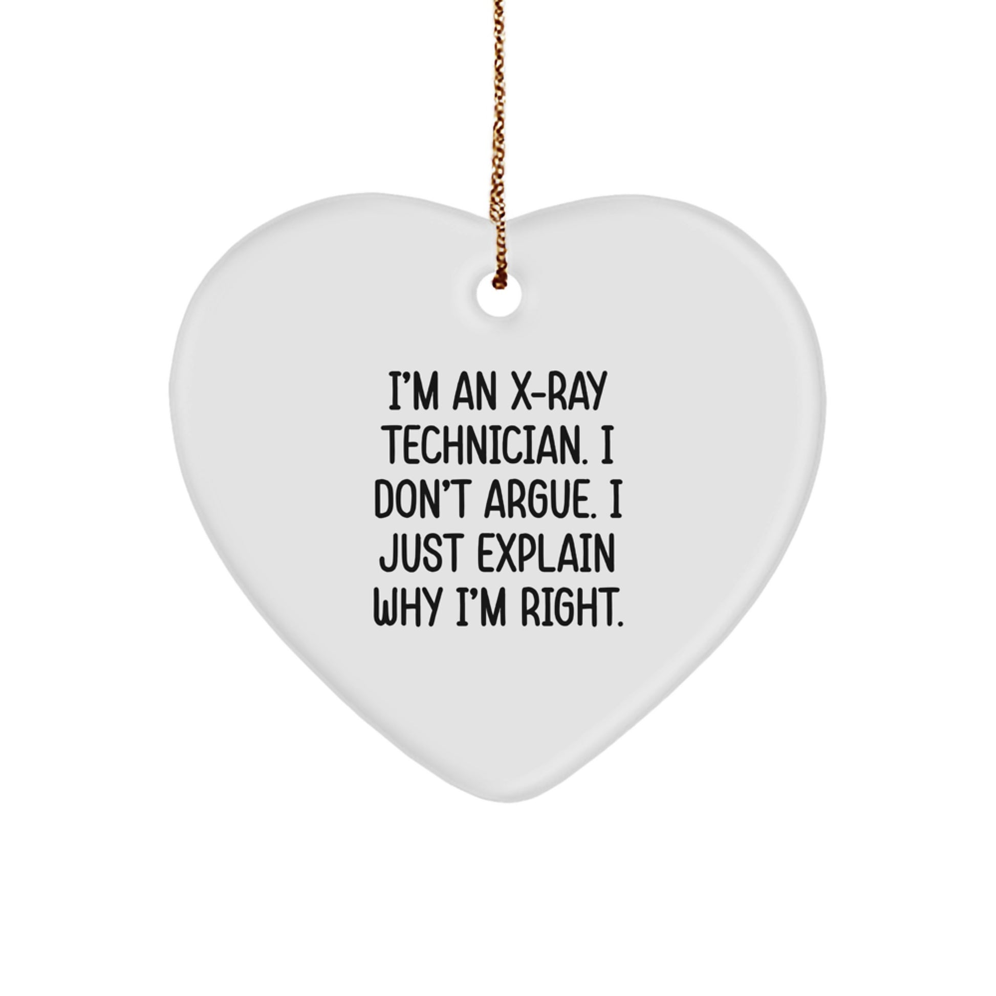 Funny Gift for X-Ray Technician, Heart Ornament, Christmas Unique Gifts from Men to Women, Coworkers, Friends, Family - Image 1