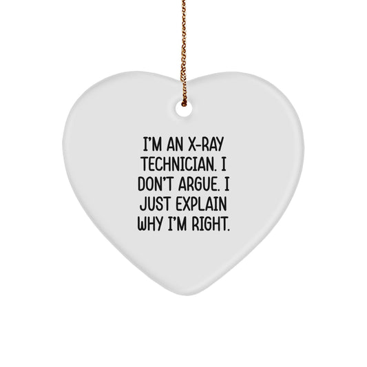 Funny Gift for X-Ray Technician, Heart Ornament, Christmas Unique Gifts from Men to Women, Coworkers, Friends, Family - Image 1