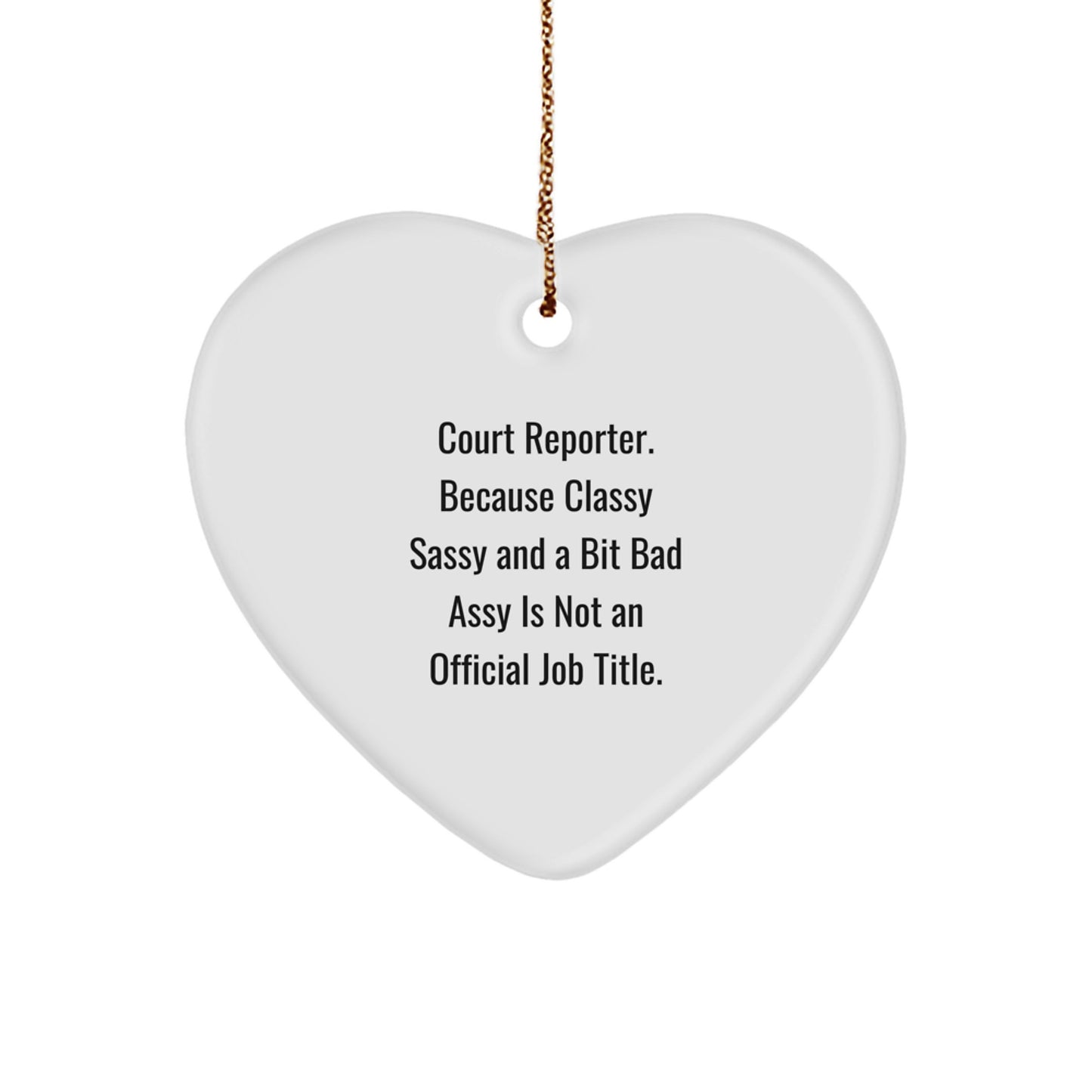 Funny Court Reporter Heart Ornament Gifts for Men from Friends, Christmas Unique Gifts for Women, Court Reporter Love - Image 1