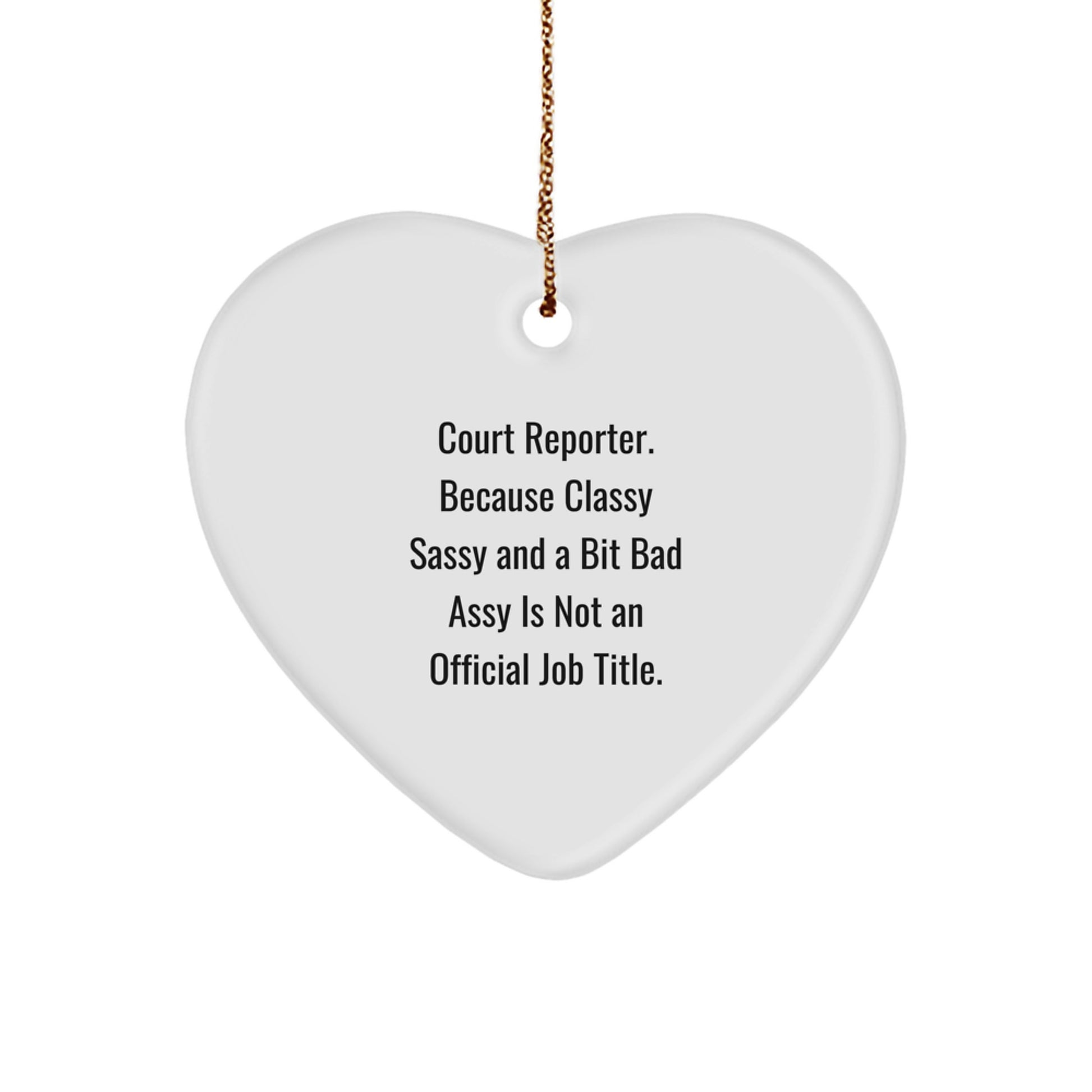 Funny Court Reporter Heart Ornament Gifts for Men from Friends, Christmas Unique Gifts for Women, Court Reporter Love - Image 1