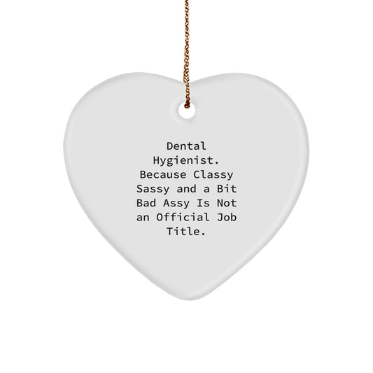 Funny Dental Hygienist Gifts from Coworkers - Heart Ornament for Women, Christmas Unique Presents for Dental Hygienist - Image 1