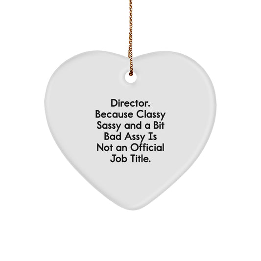 Funny Director Gifts for Christmas Unique Heart Ornaments Gifts from Family Friends Coworkers to Director Men Women - Image 1