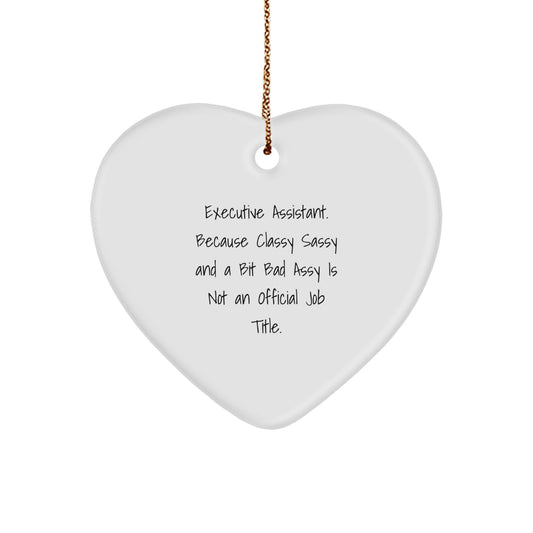 Funny Executive Assistant Gifts for Christmas Unique Heart Ornament from Friends to Coworkers - Image 1