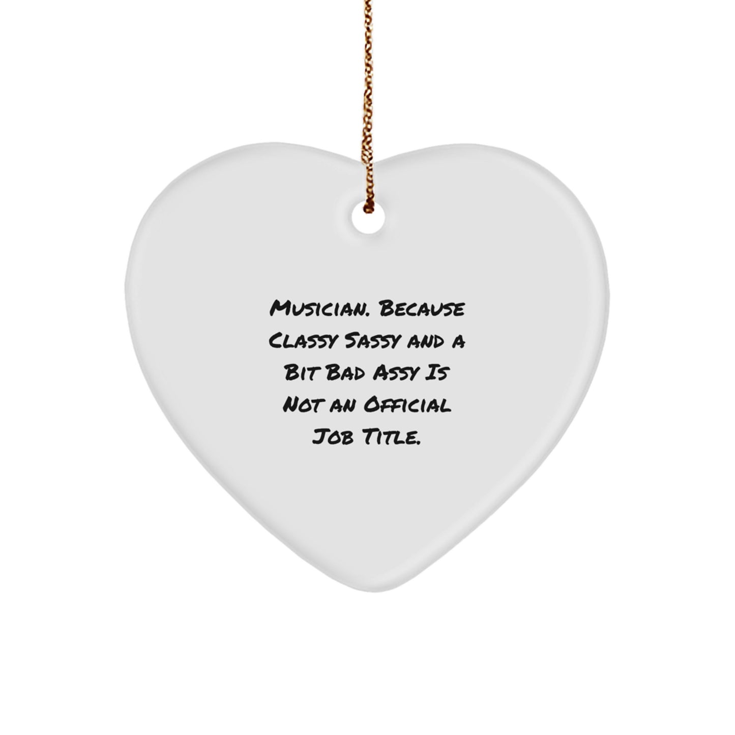Funny Musician Gifts from Friends, Heart Ornament for Music Lovers, Unique Christmas Memorable Presents for Women, Men, Family, Coworkers - Image 1