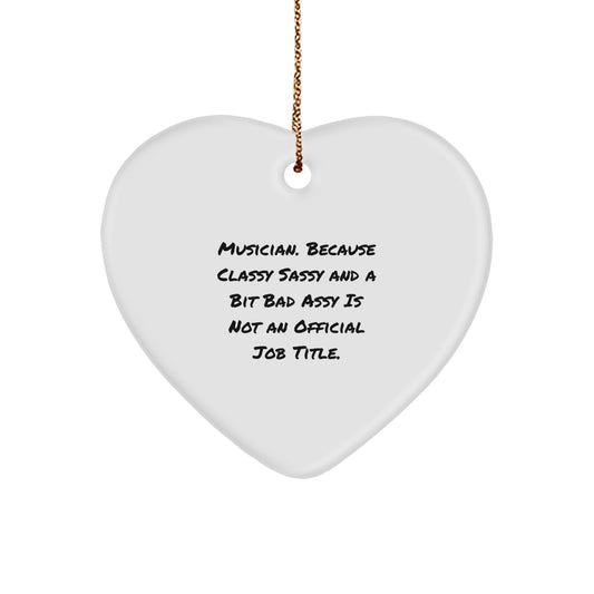 Funny Musician Gifts from Friends, Heart Ornament for Music Lovers, Unique Christmas Memorable Presents for Women, Men, Family, Coworkers - Image 1