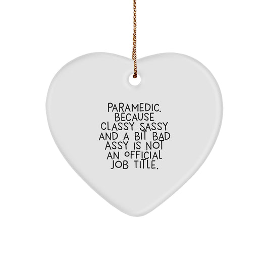 Rescue Worker Heart Ornament, Funny Quote Gifts for Men from Friends, Christmas Unique Gifts for Rescue Worker - Image 1