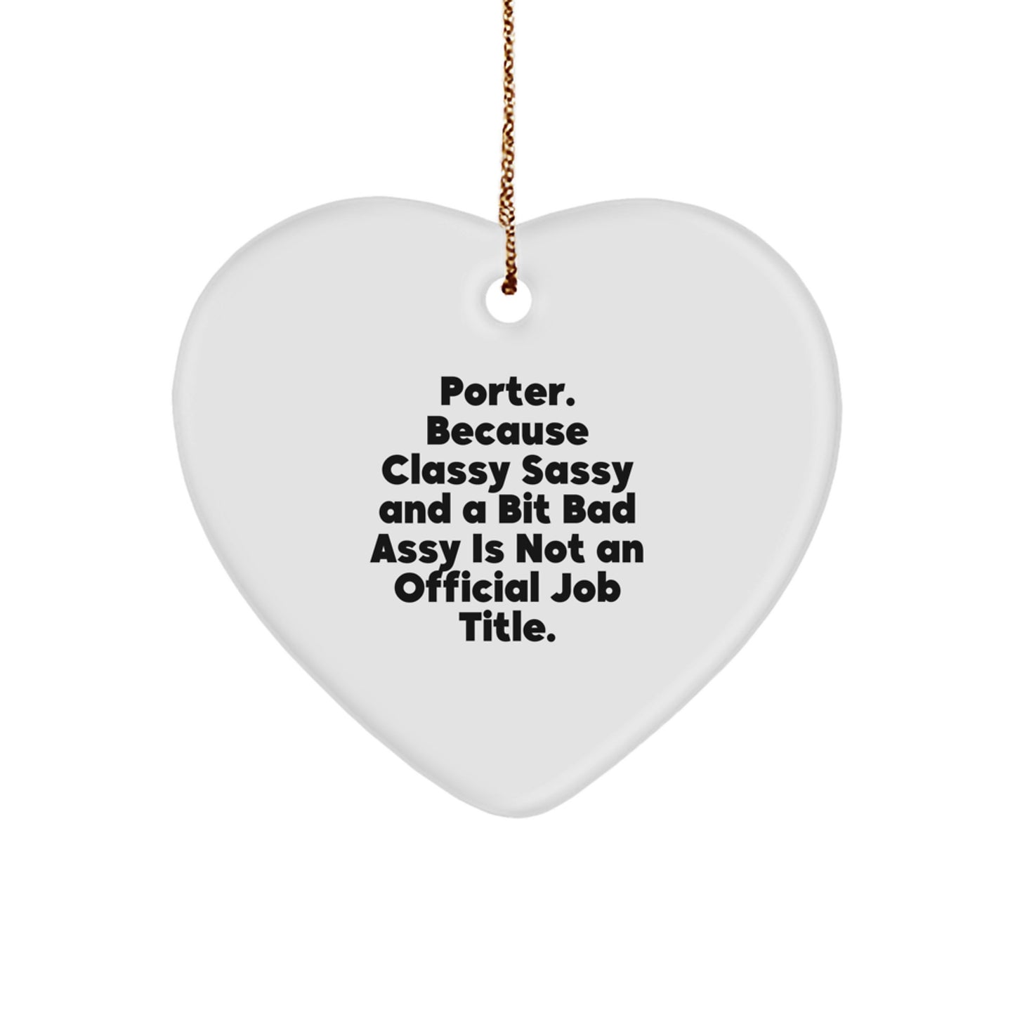 Porter Lover Gifts from Men Christmas Unique Gifts for Porter Funny Heart Ornament - Image 1