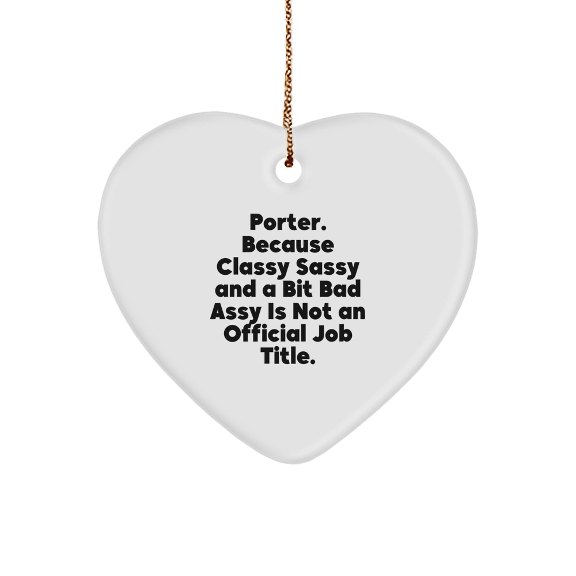 Porter Lover Gifts from Men Christmas Unique Gifts for Porter Funny Heart Ornament - Image 1