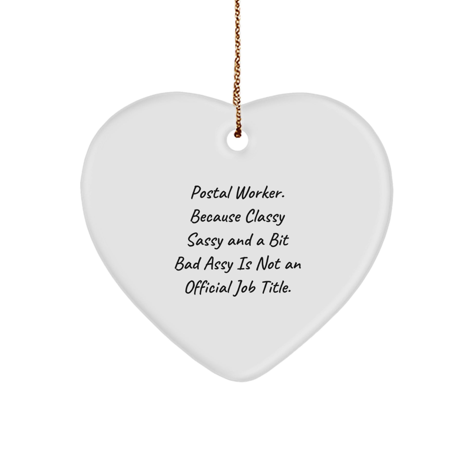 Funny Postal Worker Gifts, Heart Ornament for Postal Worker, Christmas Unique Gifts from Friends or Family - Image 1