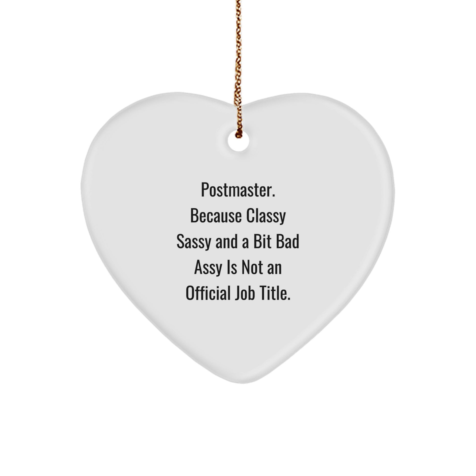 Funny Postmaster Gifts from Women for Postmaster Heart Ornament, Christmas Unique Gifts for Postmaster - Image 1