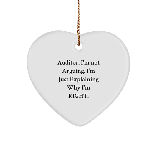 Funny Christmas Unique Gifts from Men to Auditors, Inspirational Heart Ornament for Friends and Coworkers, Auditor Gifts - Image 1