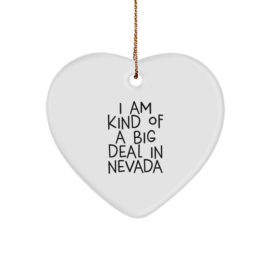 Funny Heart Ornaments from Nevada with I'm Kind Of A Prime Selection Quote, Handmade Unique Christmas Unique Gifts for Friends Family Coworkers, White Heart Shaped Decoration - Image 1