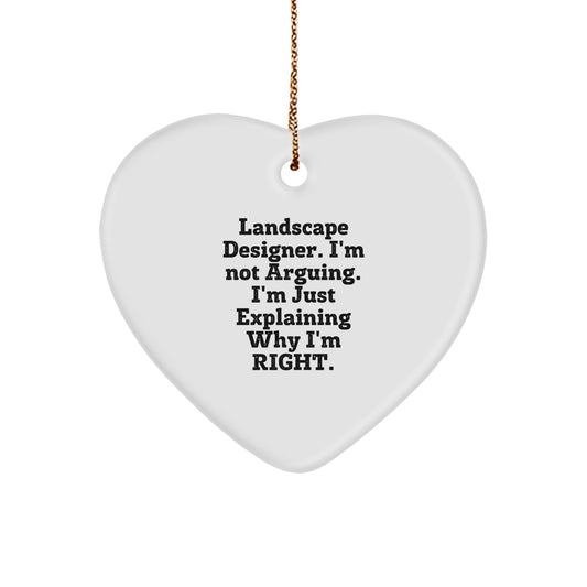 Funny Landscape Designer Heart Ornament Gifts from Friends to Landscape Designer, Funny Heart Ornaments for Christmas Unique Gifts, Christmas Funny Heart Shaped Ornament Gifts for Men - Image 1
