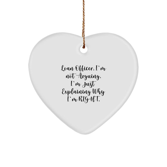 Funny Loan Officer Gifts, Heart Ornament for Men and Women from Friends and Family - Christmas Unique Gifts - Image 1