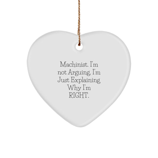 Funny Machinist Heart Ornament Gifts from Men to Machinist Friends, Christmas Unique Gifts - Image 1