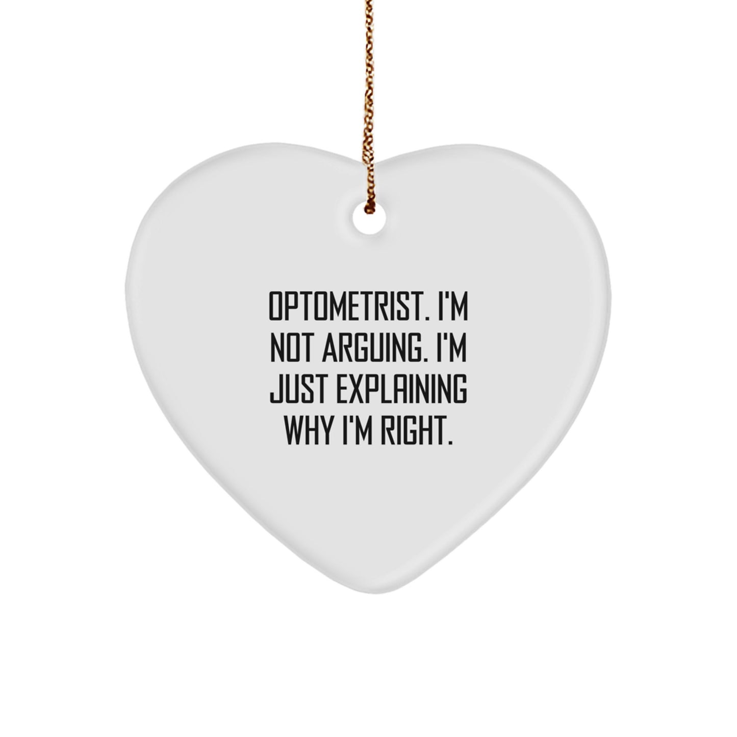Funny Optometrist Gifts Heart Ornament with Sublimation Printing,  - Image 1