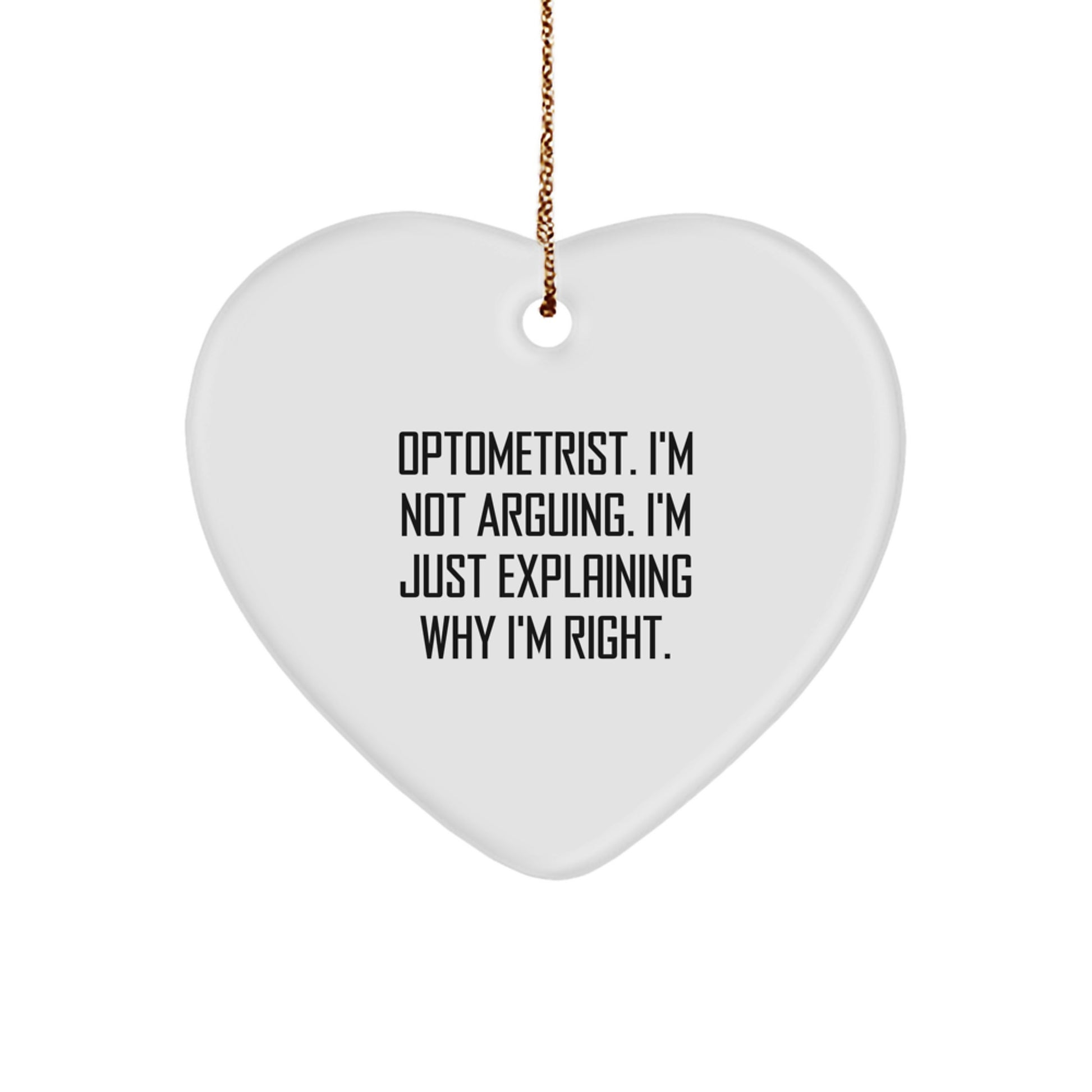 Funny Optometrist Gifts Heart Ornament with Sublimation Printing,  - Image 1