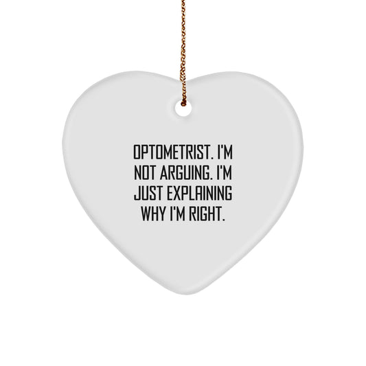 Funny Optometrist Gifts Heart Ornament with Sublimation Printing,  - Image 1