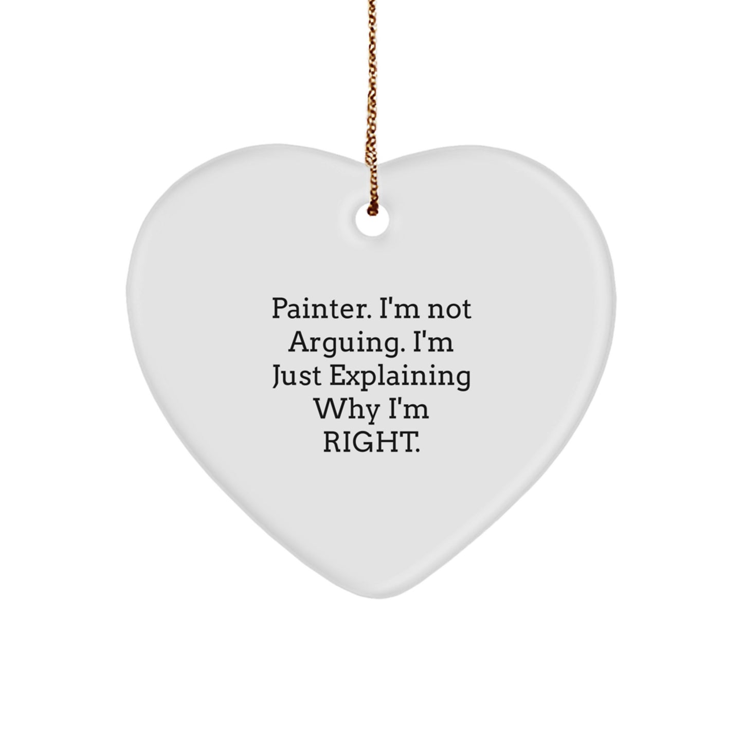 Funny Painter Heart Ornament Gifts from Friends for Painter Men - Image 1