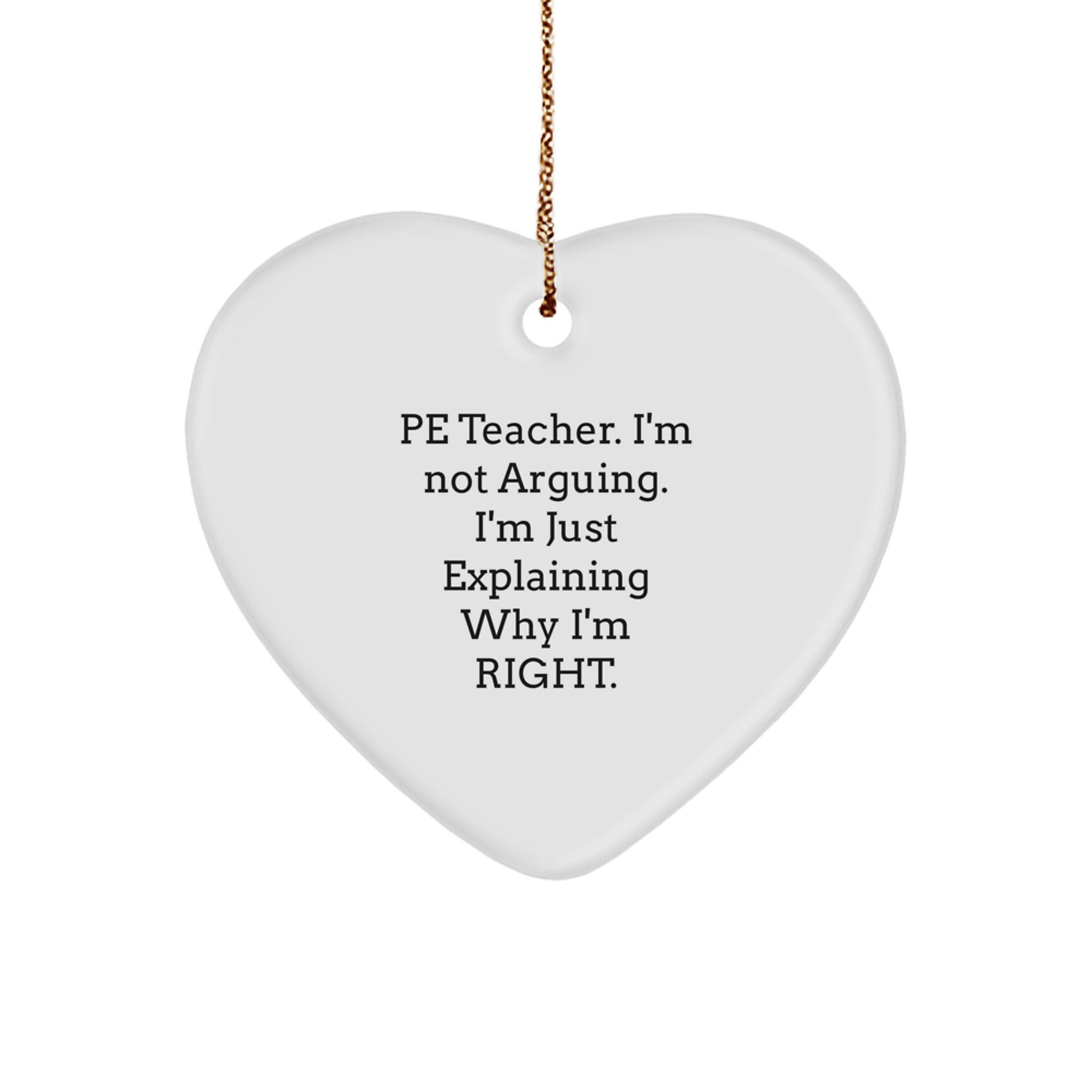 Funny PE Teacher Gifts, Heart Ornament, I'm Explaining Why, Christmas Unique Gift - Image 1