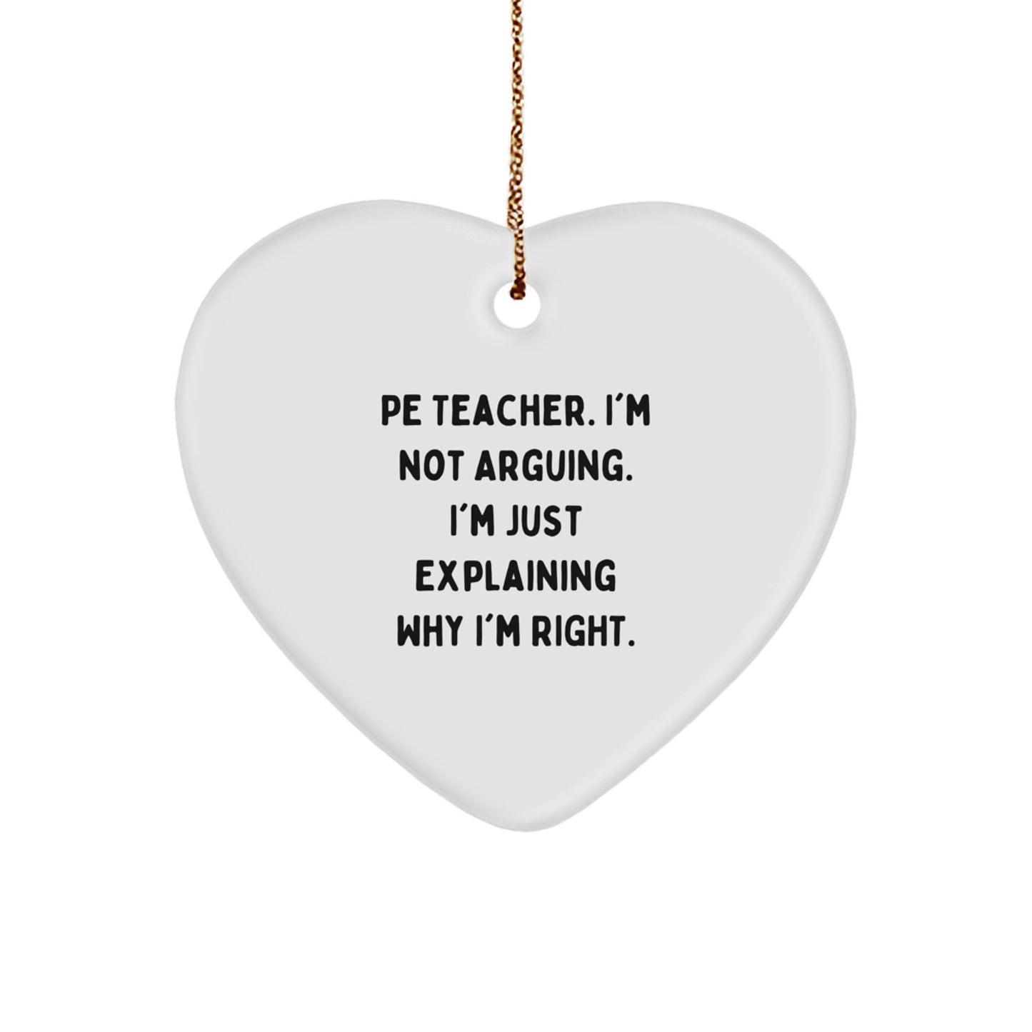 Funny PE Teacher Gifts from Friends, Unique Heart Ornament for PE Teacher, Christmas Unique Gifts for Men - Image 1