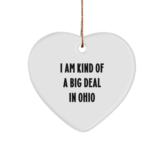 Funny Ohio Heart Ornament, Gifts from Ohio, Inspirational Heart Decor for Ohio Men, Women Friends, Coworkers, Family Christmas Unique Gifts, Ohio Gifts for Ohio - Image 1
