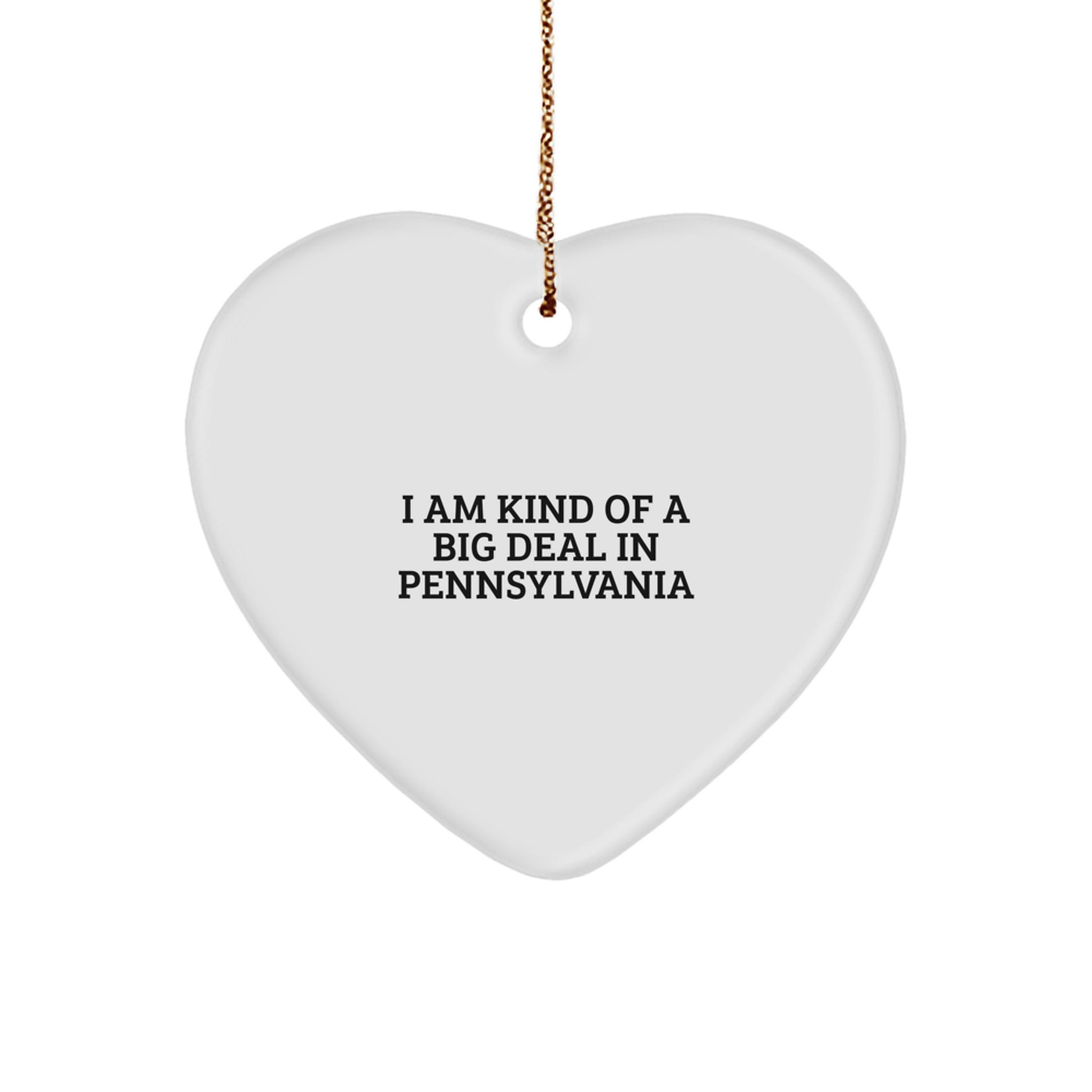 Funny Pennsylvania Heart Ornament Gifts from Men to Family, 'I Am Kind Of A Prime Selection In Pennsylvania', Christmas Unique Gifts - Image 1